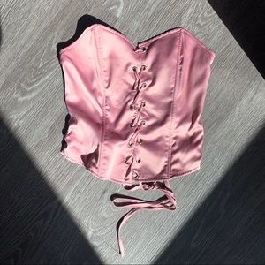 Pink Satin Corset